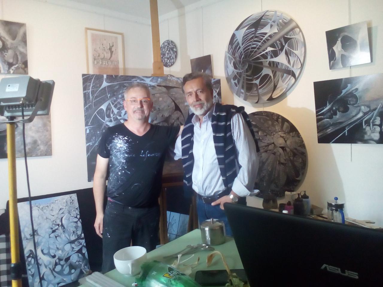 A l'atelier avec mon confrère chilien Claudio Mella